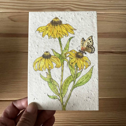 Eco-Friendly Black Eyed Susan Seed Paper Greeting Card – Plantable & Sustainable Gift