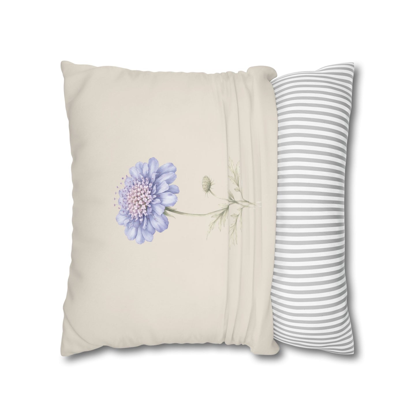 Pincushion Botanical Pillow Cover in a Soft Neutral for a Calm, Layered Home