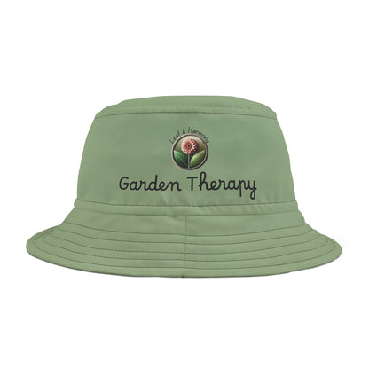Stylish Leaf & Harmony Garden Therapy Bucket Hat, Summer Accessory, Floral Hat Gift for Nature Lovers, Trendy Sun Protection