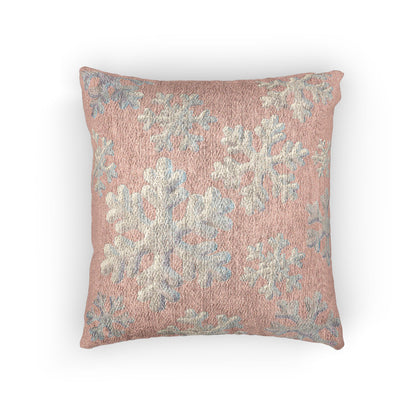Blush Snowflake Pillow | Cozy Winter Throw Pillow for Christmas Decor