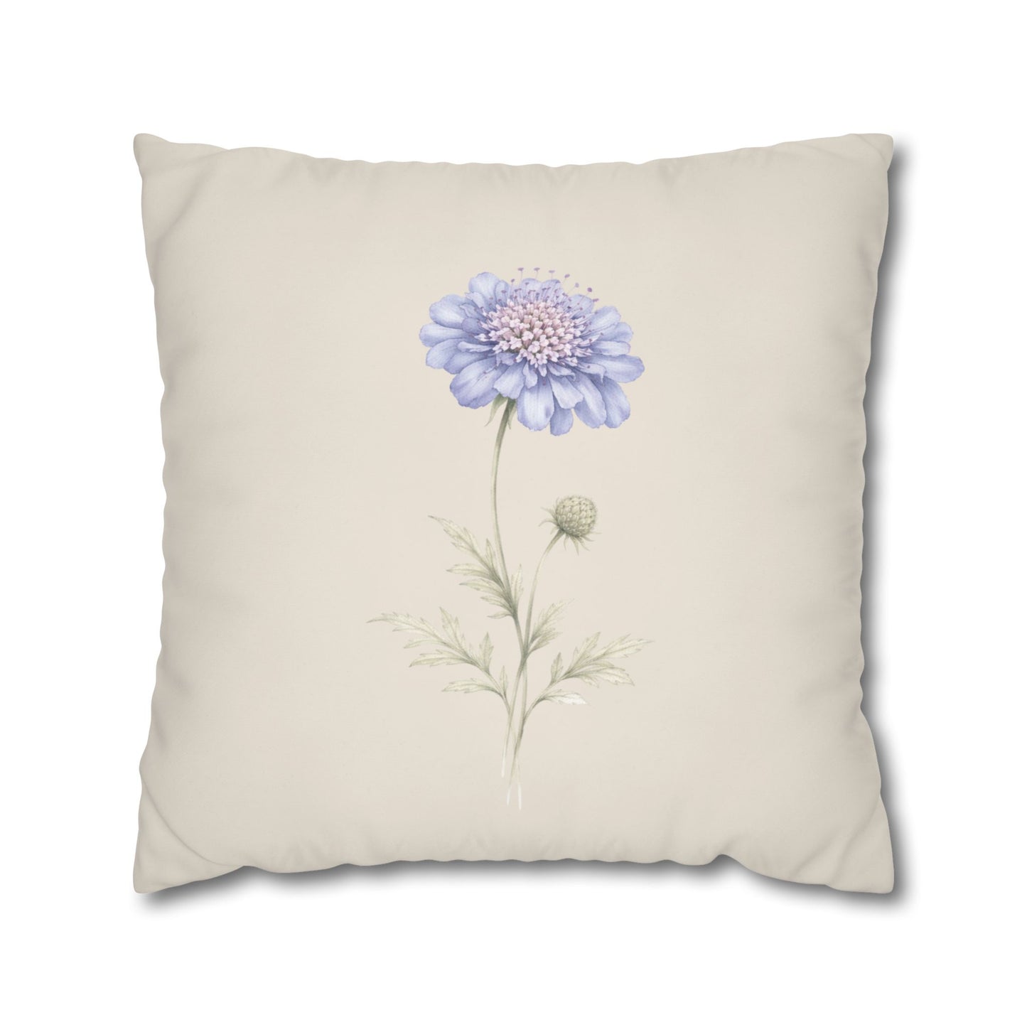 Pincushion Botanical Pillow Cover in a Soft Neutral for a Calm, Layered Home