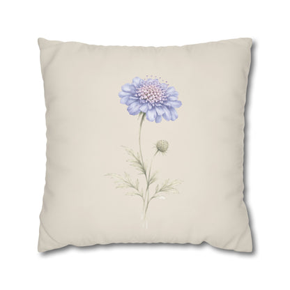 Pincushion Botanical Pillow Cover in a Soft Neutral for a Calm, Layered Home