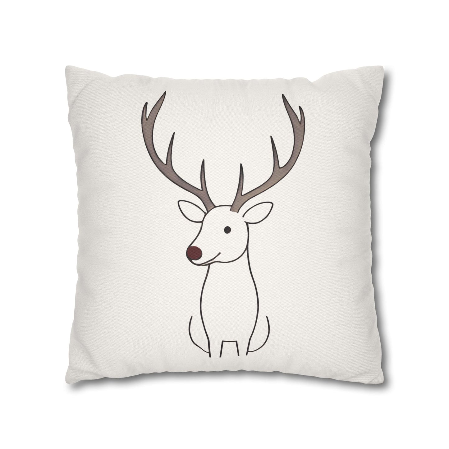 Minimalist Reindeer Christmas Pillow Cover, Neutral Holiday Decor, Scandinavian Style Rudolph Pillow Accent