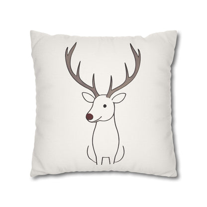 Minimalist Reindeer Christmas Pillow Cover, Neutral Holiday Decor, Scandinavian Style Rudolph Pillow Accent