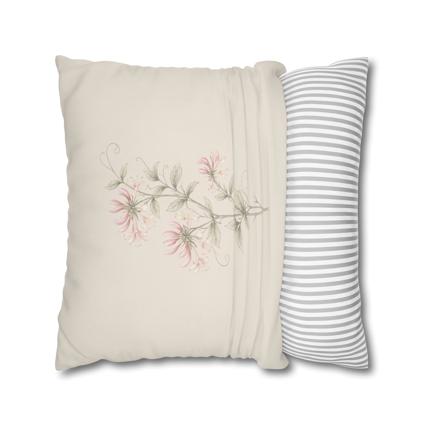 Honeysuckle Botanical Pillow Cover in a Soft Neutral for a Calm, Layered Home