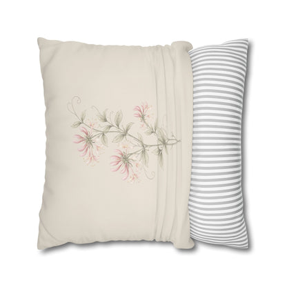 Honeysuckle Botanical Pillow Cover in a Soft Neutral for a Calm, Layered Home