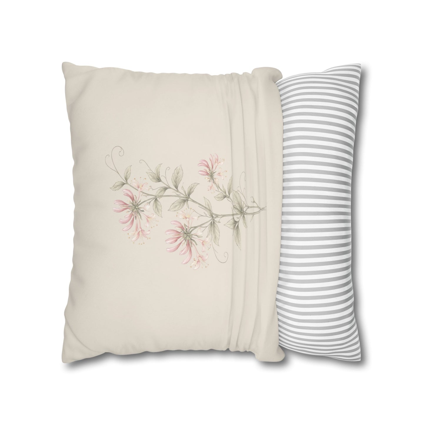 Honeysuckle Botanical Pillow Cover in a Soft Neutral for a Calm, Layered Home