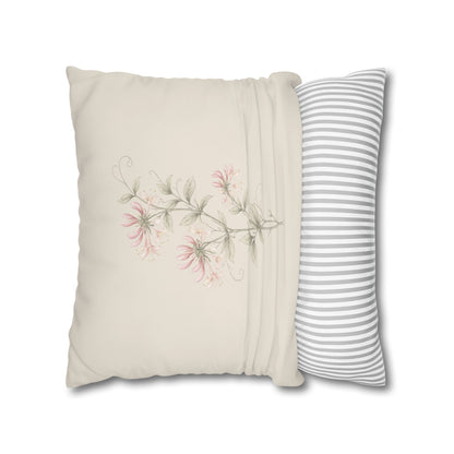 Honeysuckle Botanical Pillow Cover in a Soft Neutral for a Calm, Layered Home