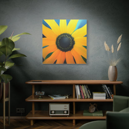 Black Eyed Susan Canvas Wall Art, Square Floral Oil Painting Style Print, Yellow Flower Wall Decor, Modern Botanical Artwork for Living Room