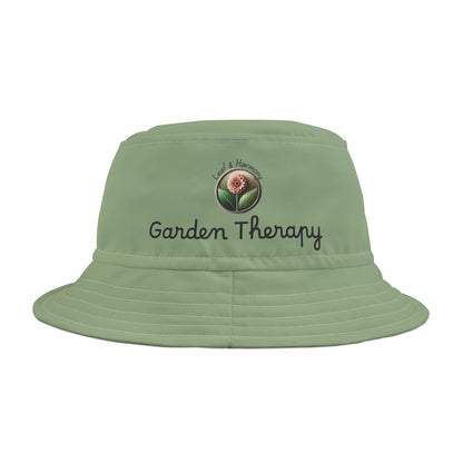 Stylish Leaf & Harmony Garden Therapy Bucket Hat, Summer Accessory, Floral Hat Gift for Nature Lovers, Trendy Sun Protection