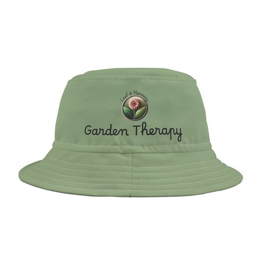 Stylish Leaf & Harmony Garden Therapy Bucket Hat, Summer Accessory, Floral Hat Gift for Nature Lovers, Trendy Sun Protection