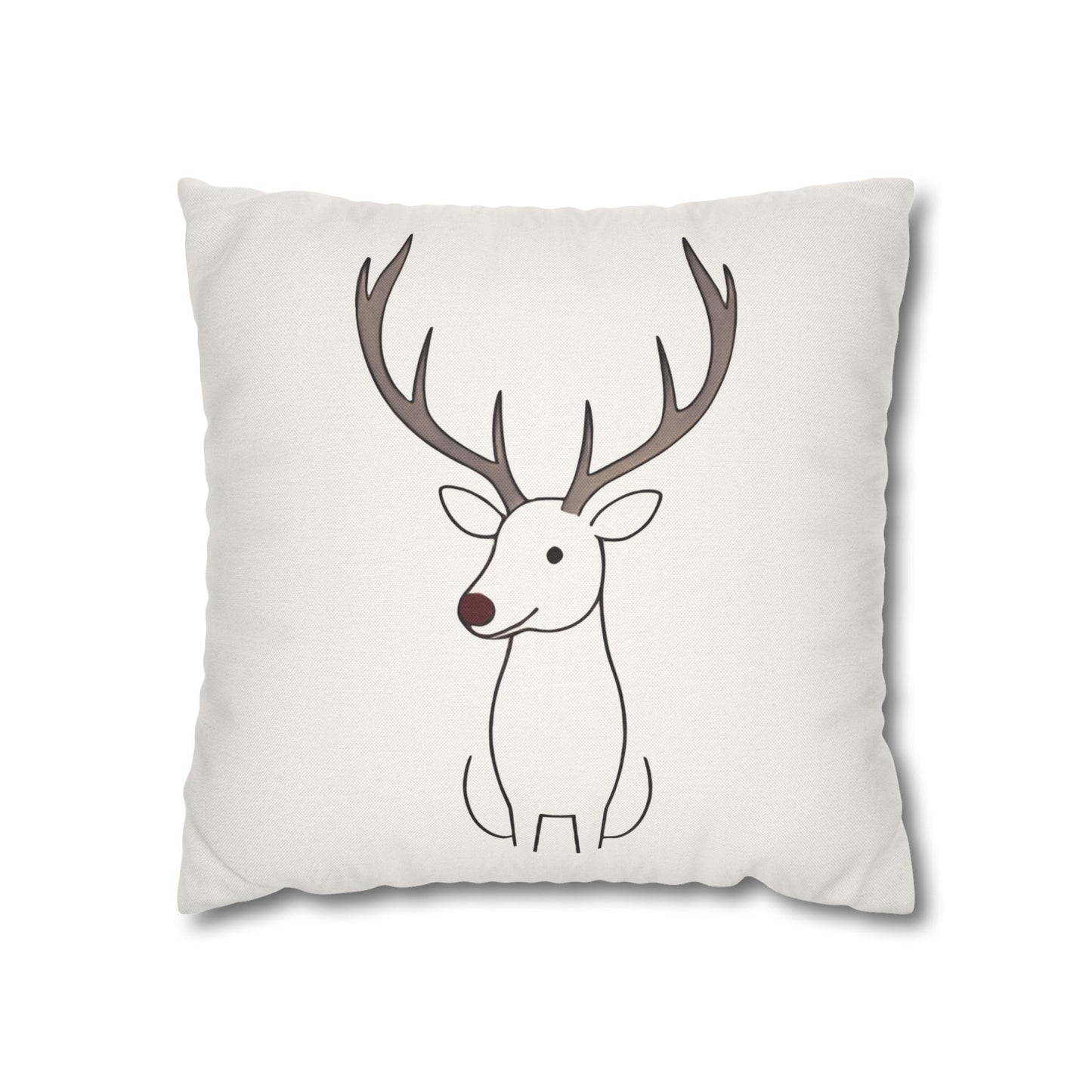 Minimalist Reindeer Christmas Pillow Cover, Neutral Holiday Decor, Scandinavian Style Rudolph Pillow Accent