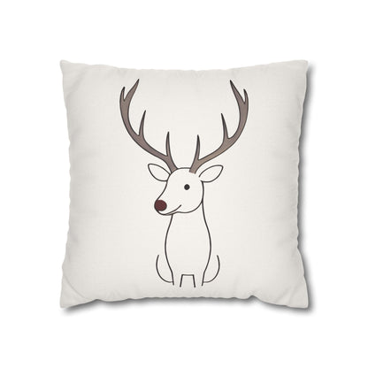 Minimalist Reindeer Christmas Pillow Cover, Neutral Holiday Decor, Scandinavian Style Rudolph Pillow Accent