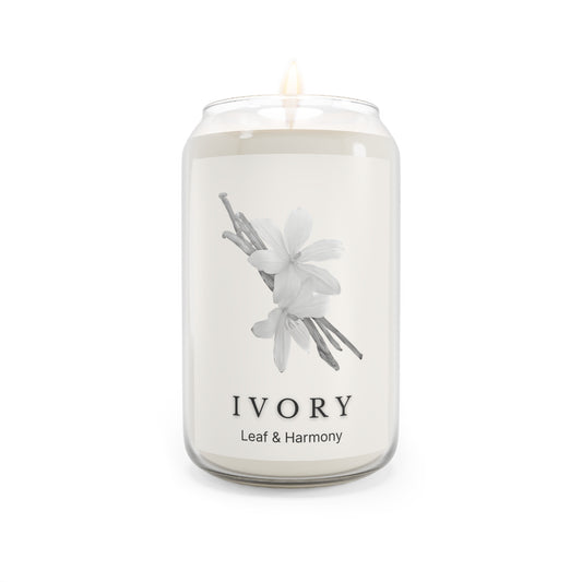 Ivory Soy Candle | Creamy Vanilla Orchid Scent, Minimal Glass Jar Candle, Neutral Home Decor, Cozy Gift