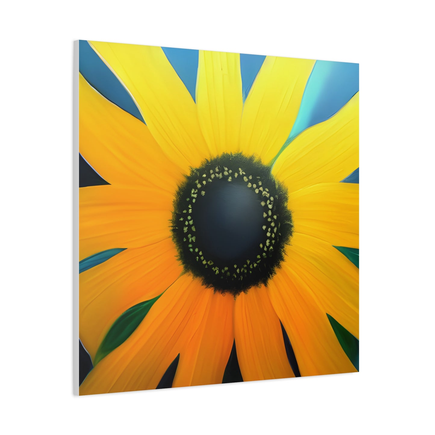 Black Eyed Susan Canvas Wall Art, Square Floral Oil Painting Style Print, Yellow Flower Wall Decor, Modern Botanical Artwork for Living Room