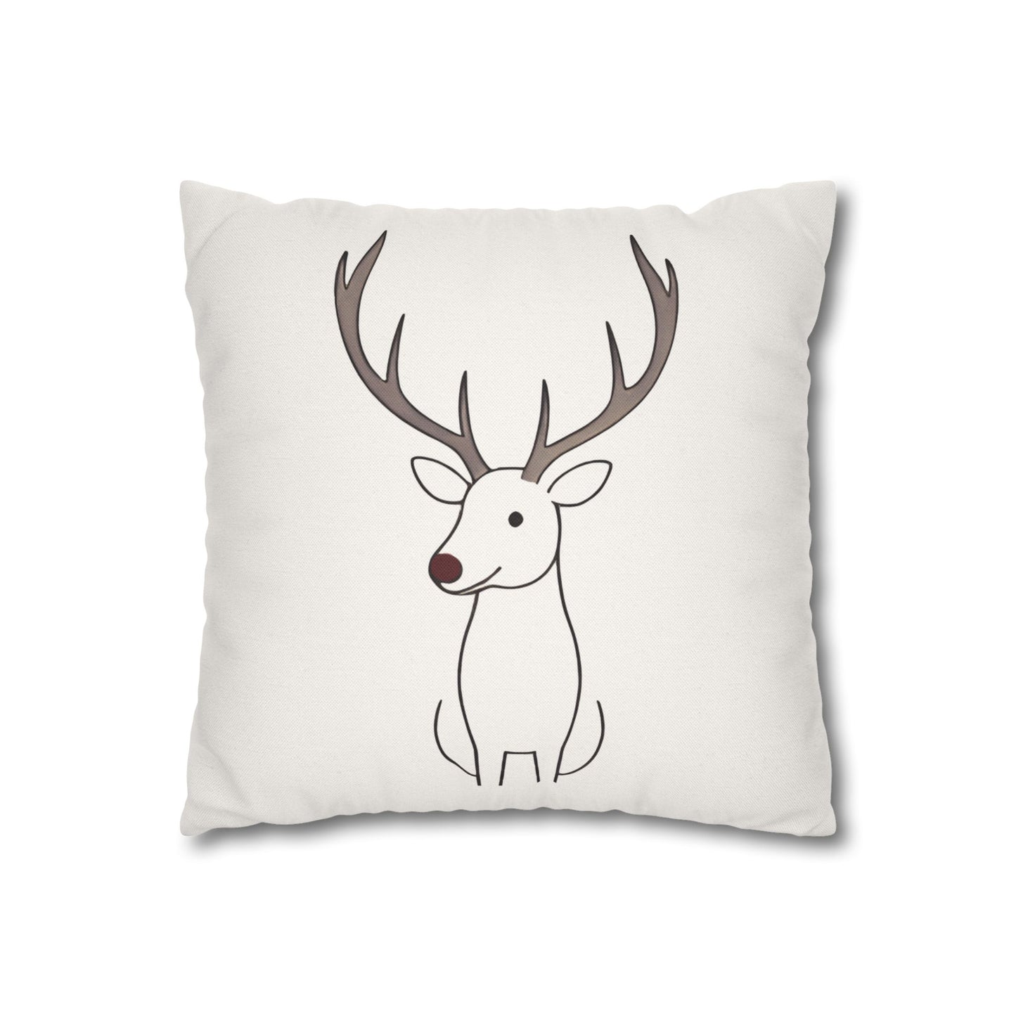 Minimalist Reindeer Christmas Pillow Cover, Neutral Holiday Decor, Scandinavian Style Rudolph Pillow Accent