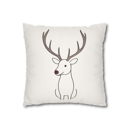 Minimalist Reindeer Christmas Pillow Cover, Neutral Holiday Decor, Scandinavian Style Rudolph Pillow Accent