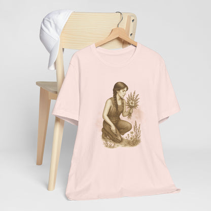 Garden Girl T-Shirt – Vintage Botanical Illustration Tee - First Edition