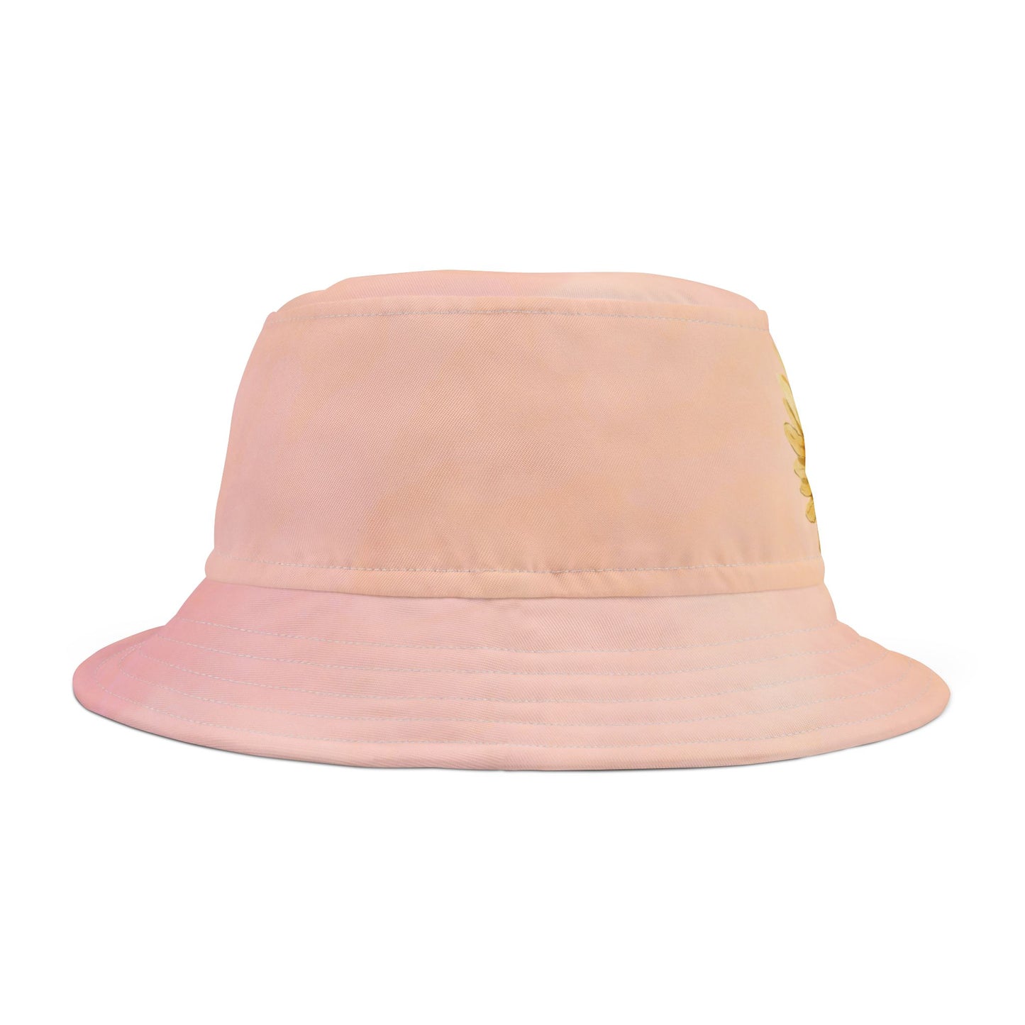 Sunflower Watercolor Printed Bucket Hat | Peach Garden Hat for Women