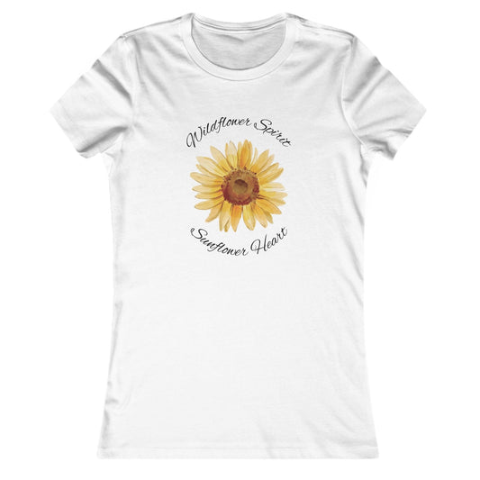 WOMEN'S FAVORITE - Wildflower Spirit, Sunflower Heart T-Shirt – Boho Floral Tee for Nature Lovers