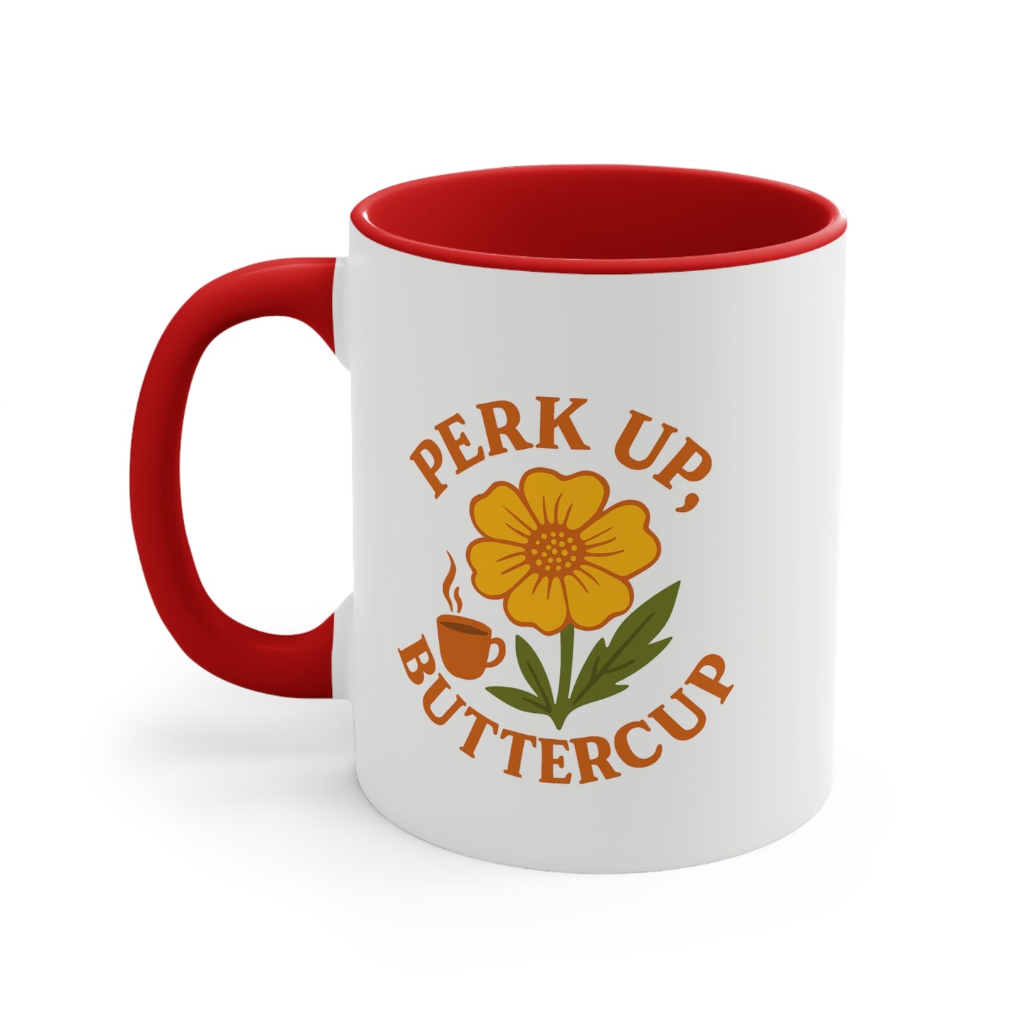 Perk Up Buttercup Coffee Mug – Funny Plant Lover Gift – Botanical Floral Mug with Vintage-Inspired Buttercup Design