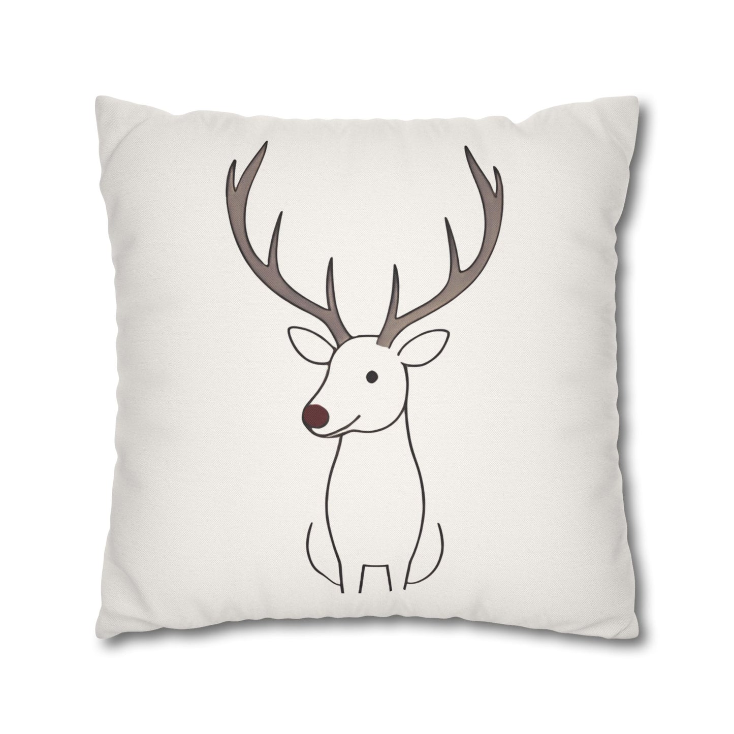 Minimalist Reindeer Christmas Pillow Cover, Neutral Holiday Decor, Scandinavian Style Rudolph Pillow Accent