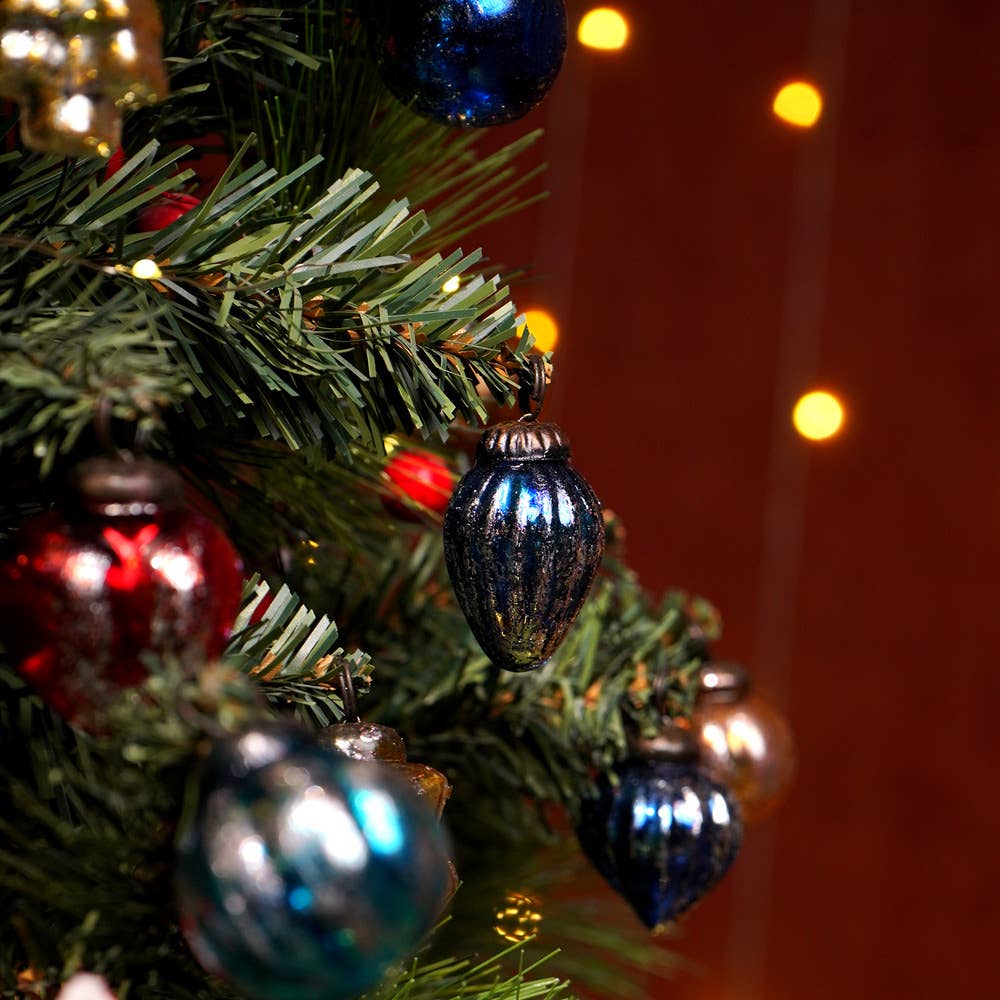 Retro Multicolor Christmas Tree Ornaments-Set of 25