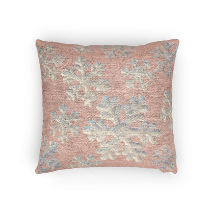 Blush Snowflake Pillow | Cozy Winter Throw Pillow for Christmas Decor