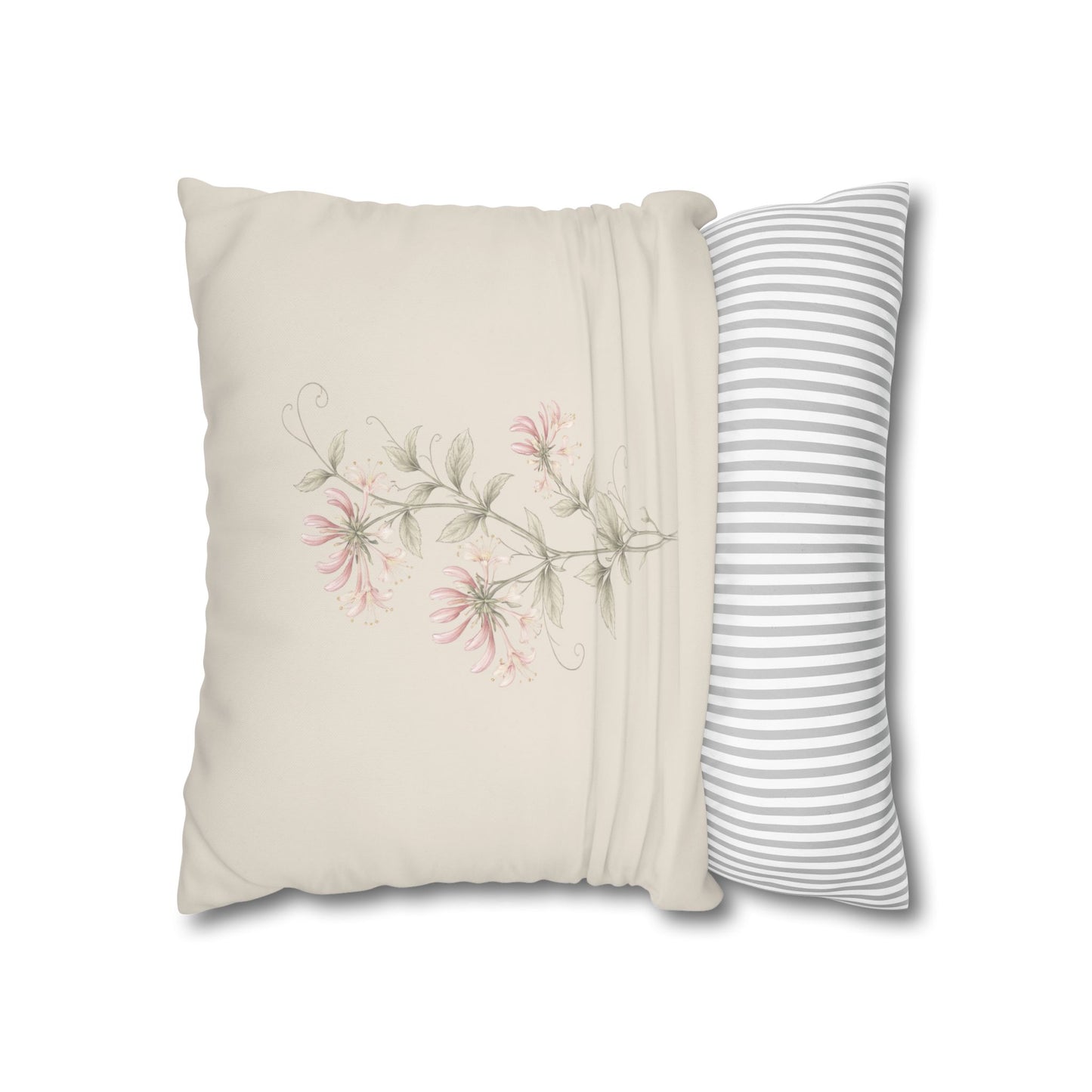 Honeysuckle Botanical Pillow Cover in a Soft Neutral for a Calm, Layered Home
