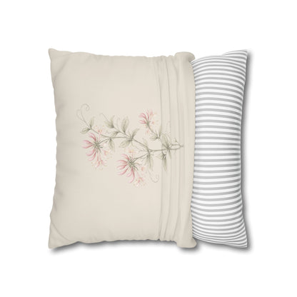 Honeysuckle Botanical Pillow Cover in a Soft Neutral for a Calm, Layered Home