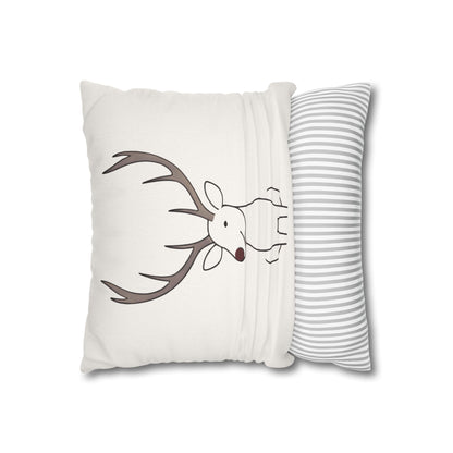 Minimalist Reindeer Christmas Pillow Cover, Neutral Holiday Decor, Scandinavian Style Rudolph Pillow Accent