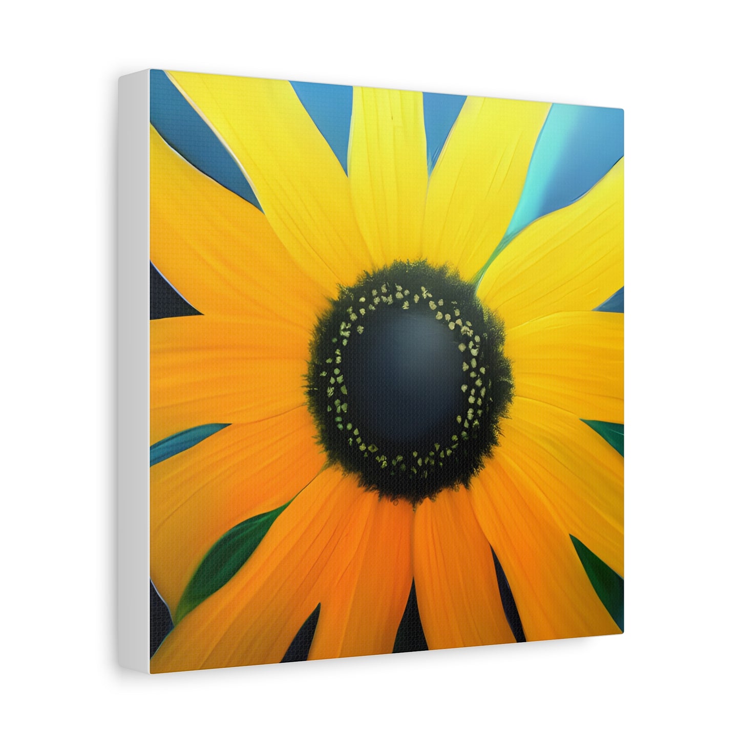 Black Eyed Susan Canvas Wall Art, Square Floral Oil Painting Style Print, Yellow Flower Wall Decor, Modern Botanical Artwork for Living Room