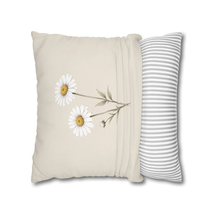 Daisy Botanical Pillow Cover in a Soft Neutral for a Calm, Layered Home