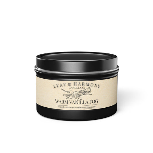 Warm Vanilla Fog – Hand-Poured Soy Candle | Leaf & Harmony Candle Co.