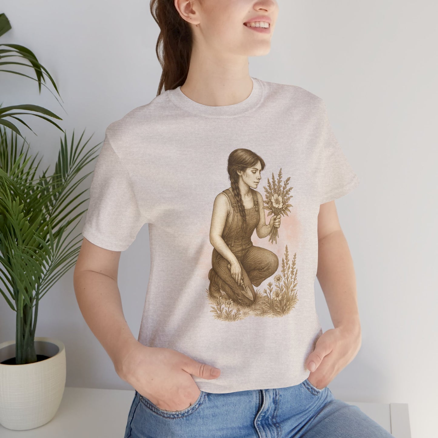 Garden Girl T-Shirt – Vintage Botanical Illustration Tee - First Edition