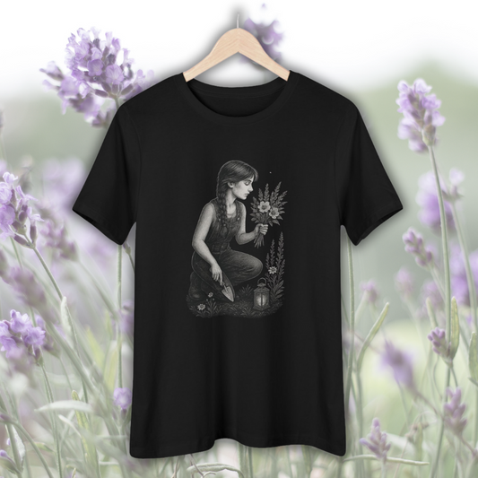 Garden Girl T-Shirt – Dusk Edition | Botanical Art Tee