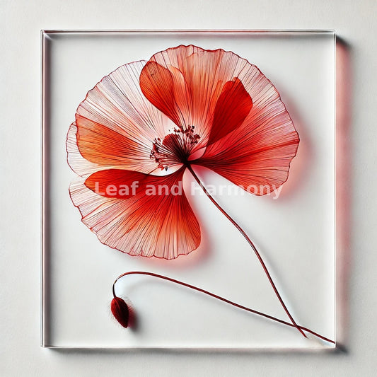 Pressed Poppy-Modern Wall Art
