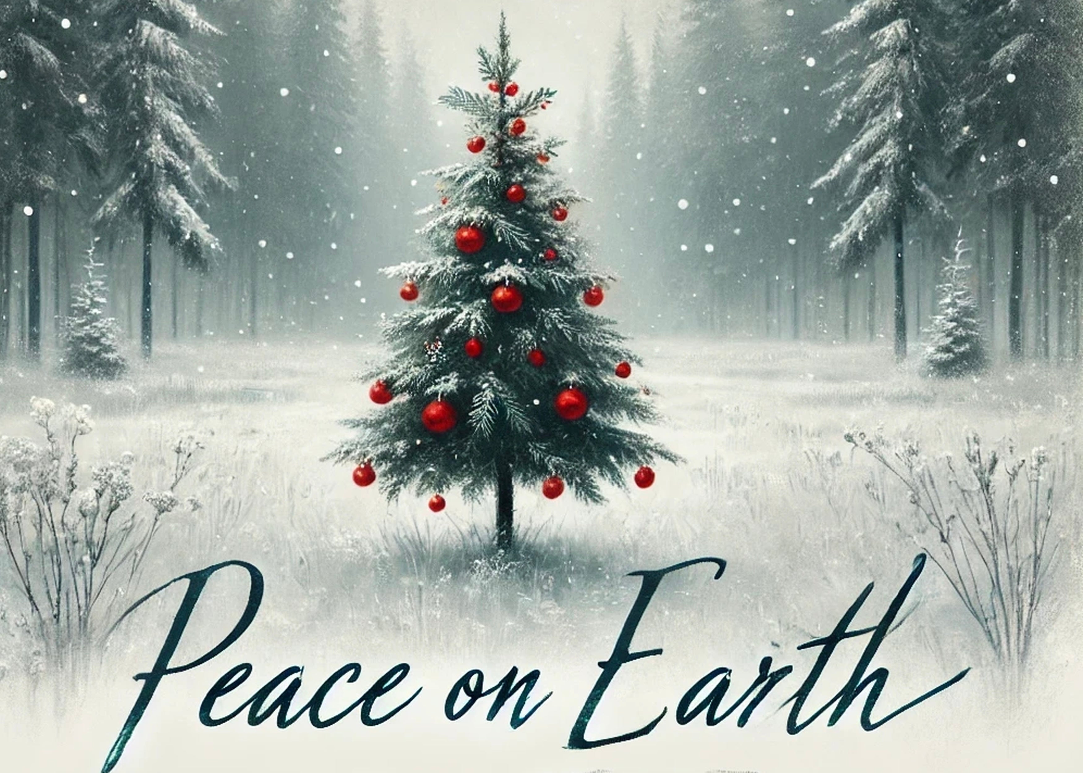 Peace on Earth Christmas Card - High-Quality Printable Christmas Card ...