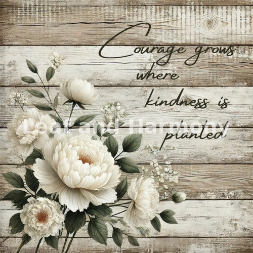Courage Grows Where Kindness is Planted Wall Art