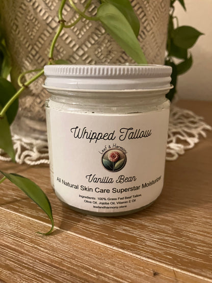 Vanilla Whipped Tallow – Pure, Luxurious Moisture for Radiant Skin - 8 oz.