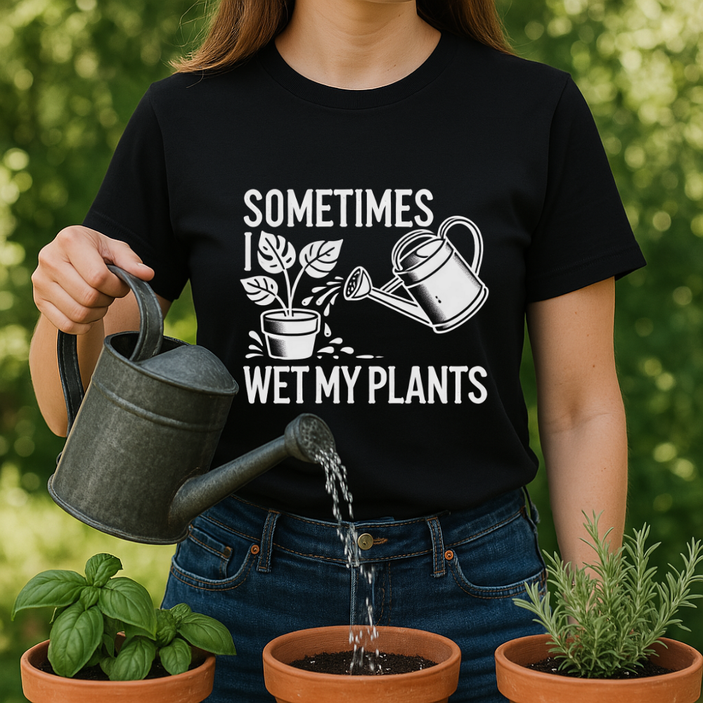 Sometimes I Wet My Plants T-Shirt – Funny Gardening Tee for Plant Lovers