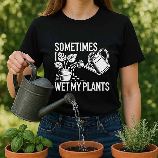 Sometimes I Wet My Plants T-Shirt – Funny Gardening Tee for Plant Lovers
