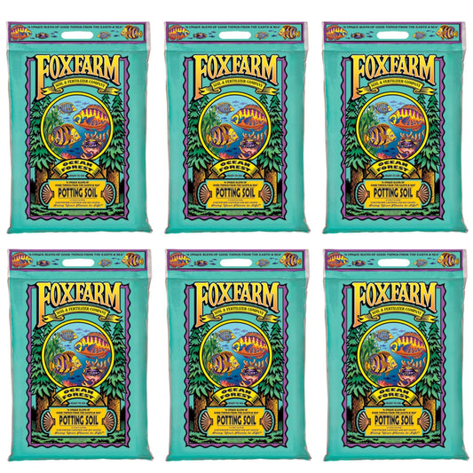 FX14053 Ocean Forest Organic Garden Potting Soil Mix 12 Quarts (6 Pack)