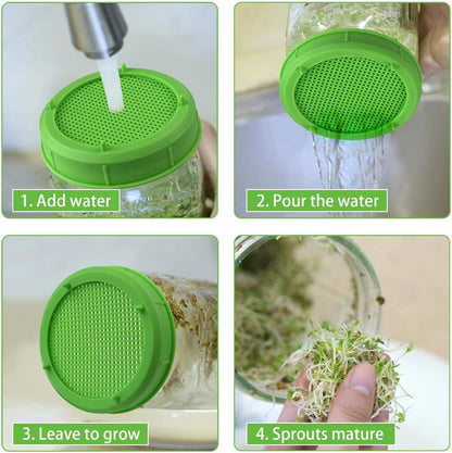 Plastic Sprouting Lids for Wide Mouth Mason Jars