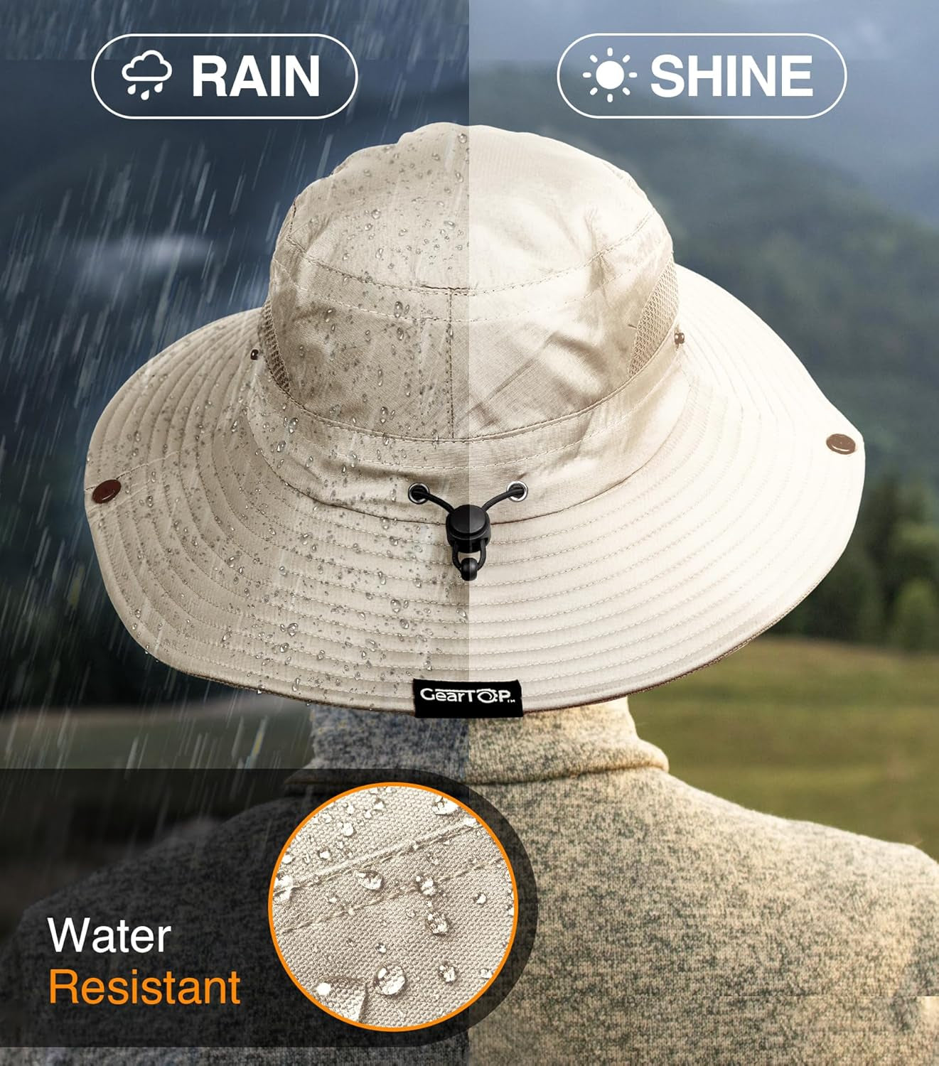 Fishing Hat UPF 50+ Wide Brim Sun Hat for Women Mens Sun Hat with UV Protection, Safari Hats and Hiking Hats for Men